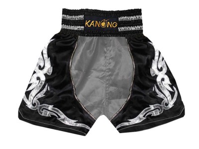 Pantaloncini boxe , pantaloncini da boxe : KNBSH-202-Argento-Nero